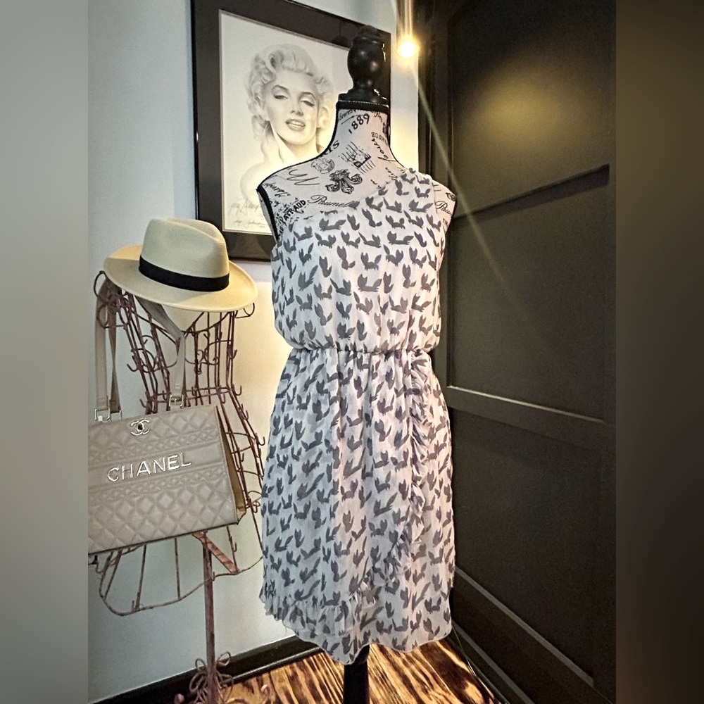 Everly fox print, one shoulder, ruffle dress🦊